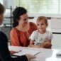 woman with child visiting to social worker